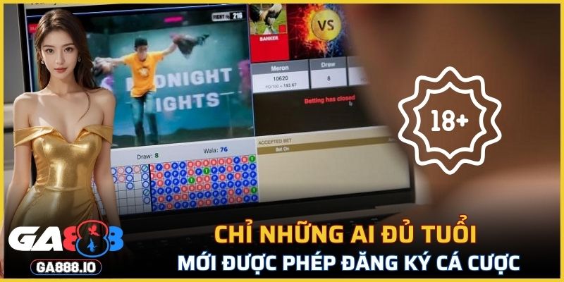 Chỉ những ai đủ tuổi mới được phép đăng ký cá cược tại đây
